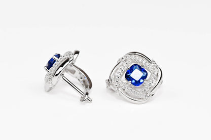 Silver Set Blue Stones