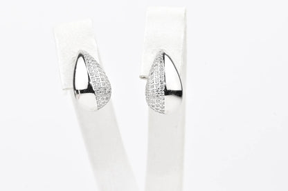 Stud Silver Earrings Drop with Zirconia stones