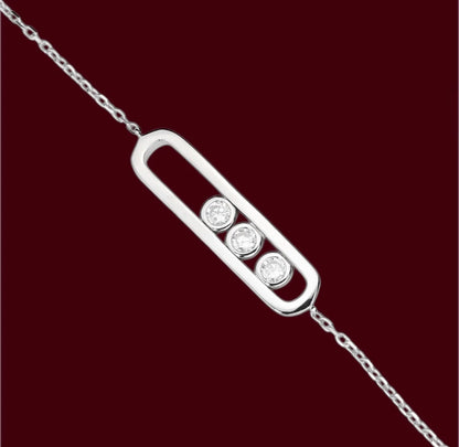 Silver Bracelet with movable stones