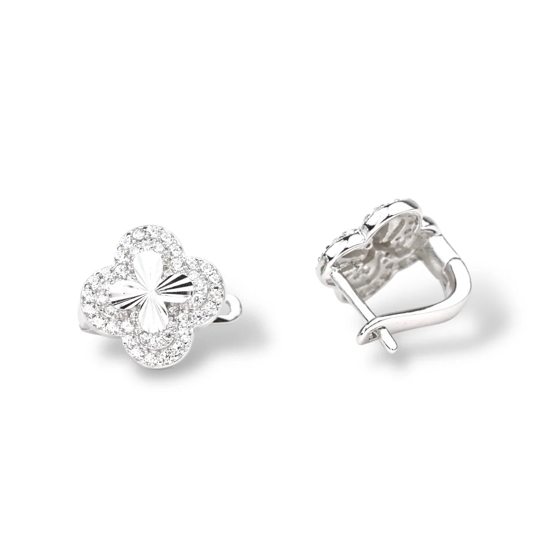 Silver Earrings Flowers