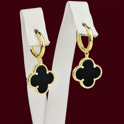 Silver 925 Gold Plated Clover Earrings