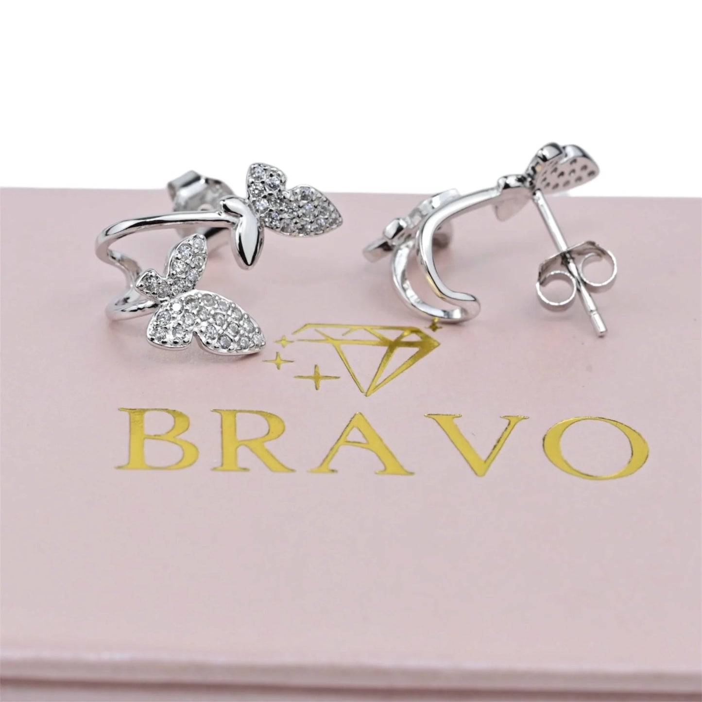 Silver Earrings Butterfly