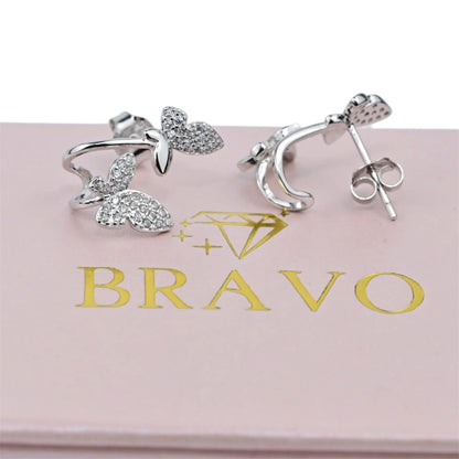 Silver Earrings Butterfly