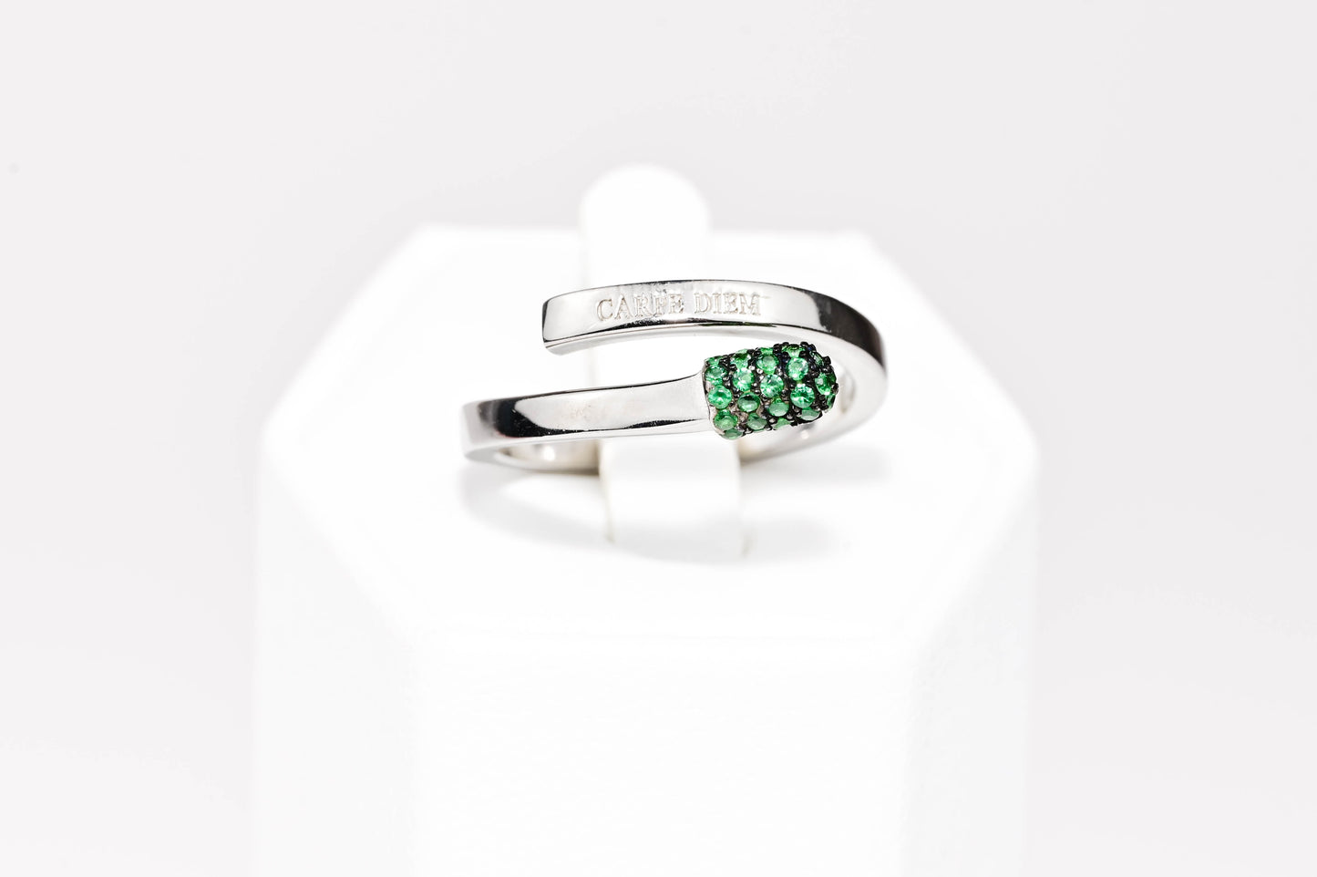Silver Set Match with Green Zirconia Stones