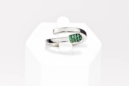 Silver Set Match with Green Zirconia Stones