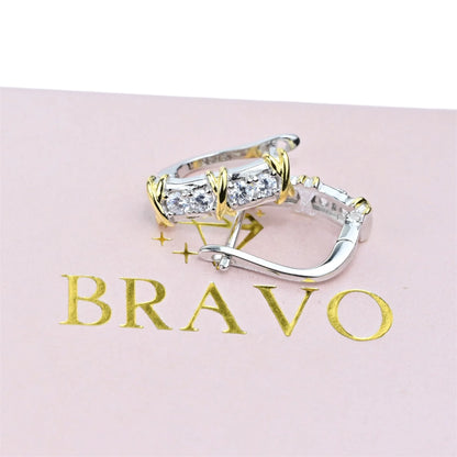 Silver Earrings with Gold Plated