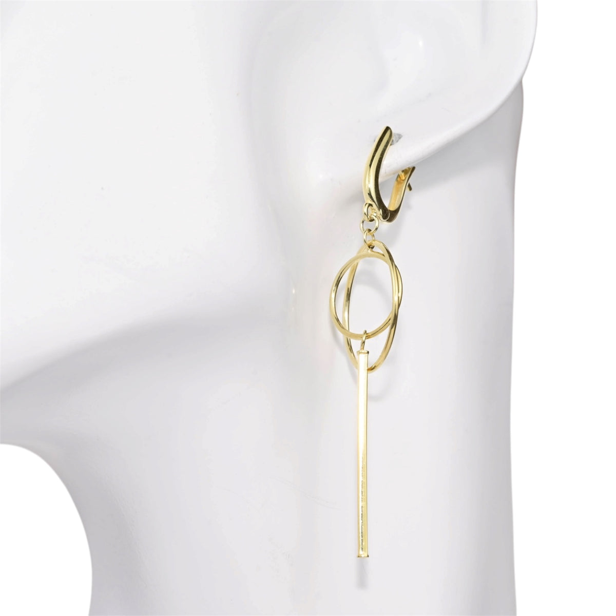 Silver Dangle Earrings Yellow Gold Plated