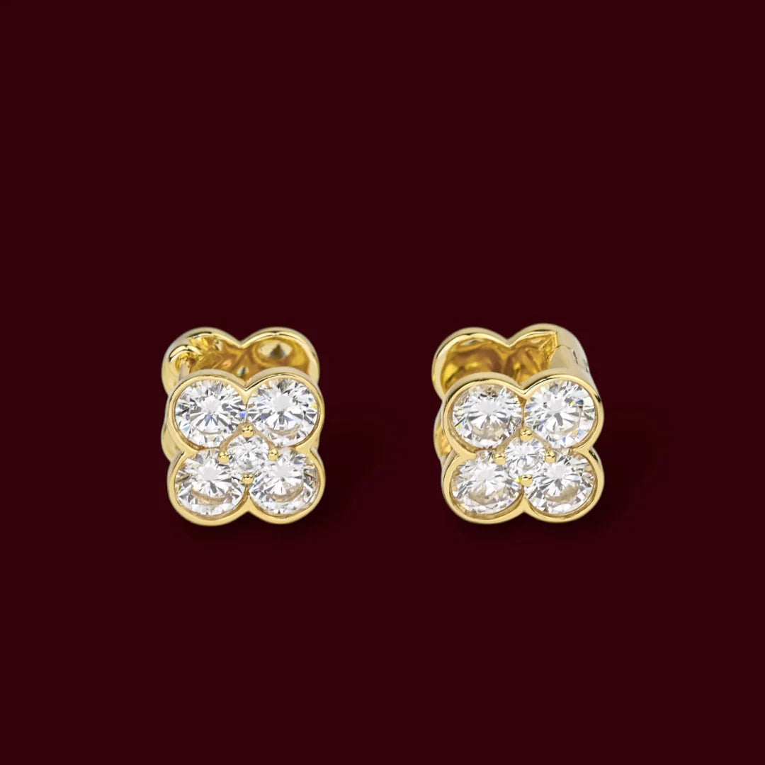 Two-Sided Earrings Silver 925 Gold Plated