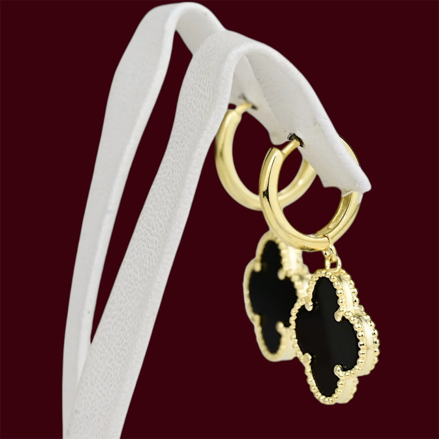 Silver 925 Gold Plated Clover Earrings