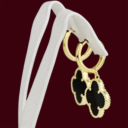 Silver 925 Gold Plated Clover Earrings