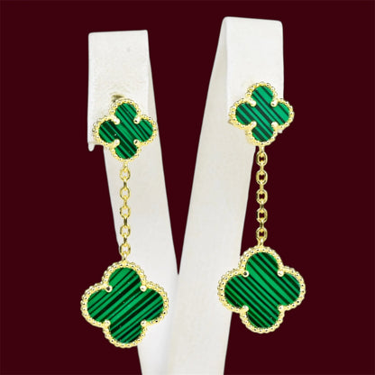 Silver 925 Gold Plated Clover Earrings
