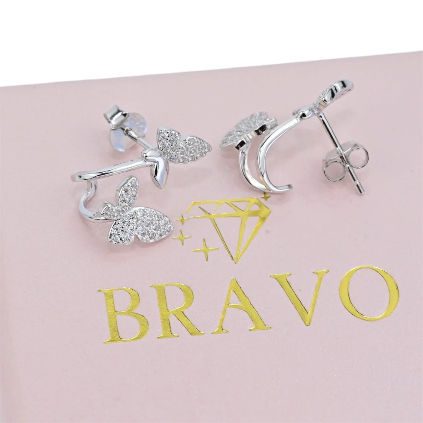 Silver Earrings Butterfly