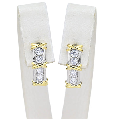 Silver Earrings with Gold Plated