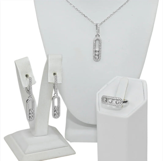 Silver Set with movable stones
