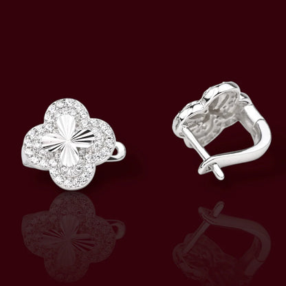Silver Earrings Flowers