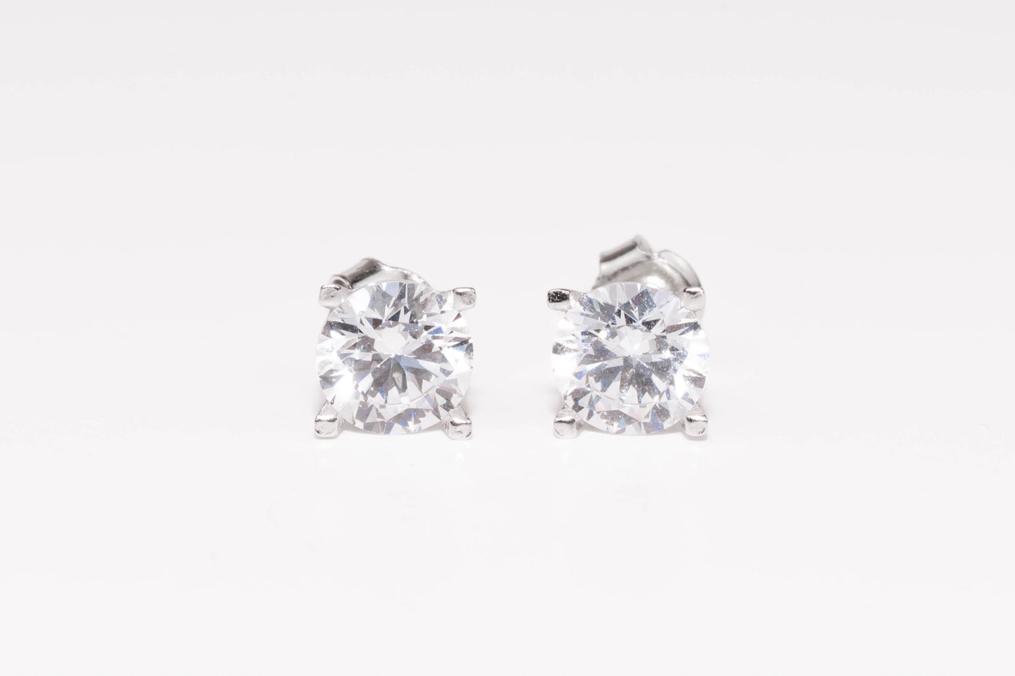 Silver Stud Earrings with Zirconia stones