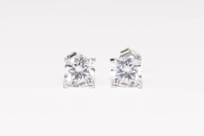 Silver Stud Earrings with Zirconia stones