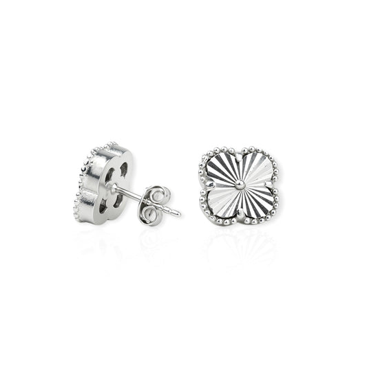 Silver Stud Earrings clover