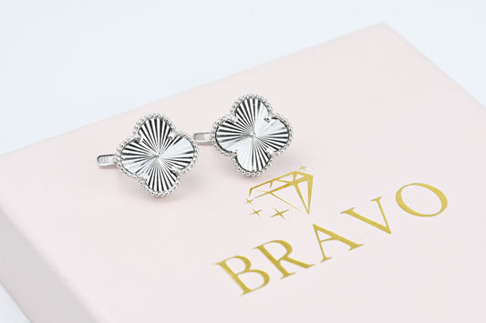 Silver Earrings Clover