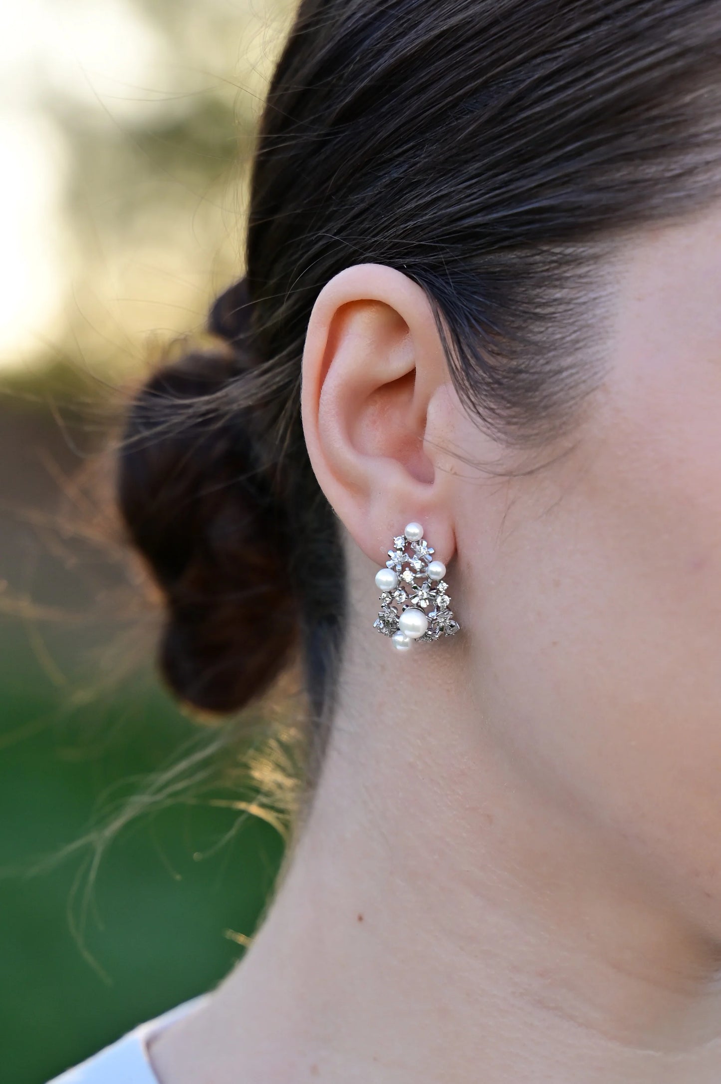 Silver Earrings with Pearls