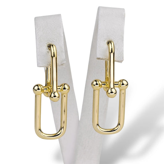 Silver 925 Gold Plated Chain Earrings