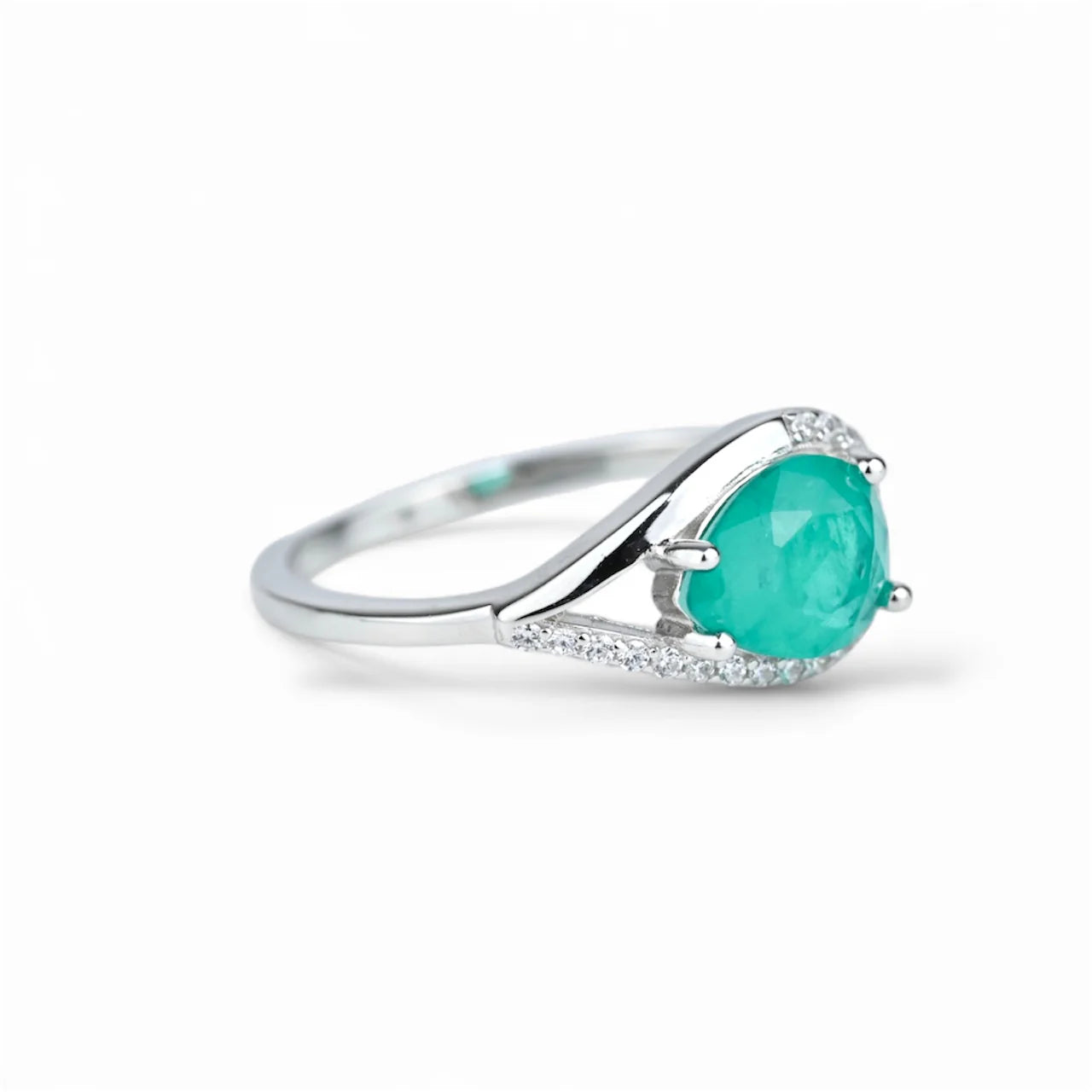 Silver Set with Green stones