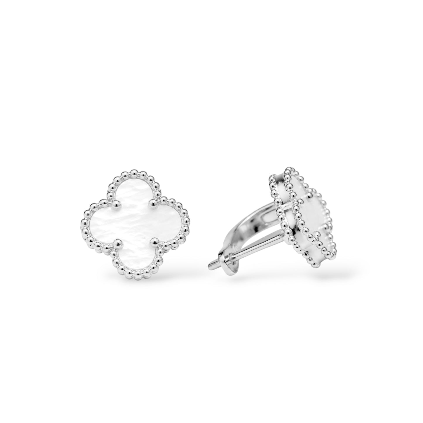 Silver Earrings Clover Mother of Pearl
