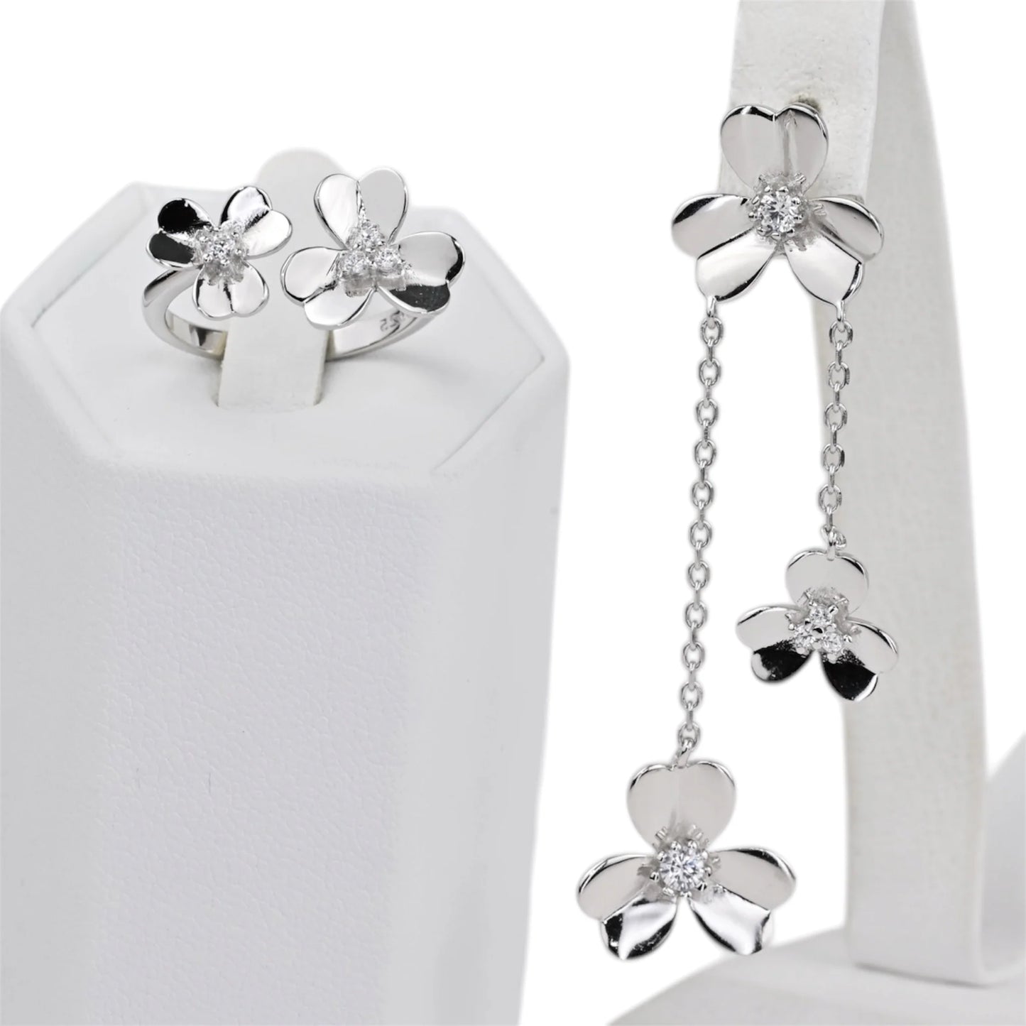 Silver Set Flowers