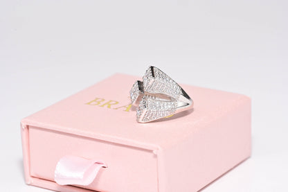 Silver Ring Triple Square