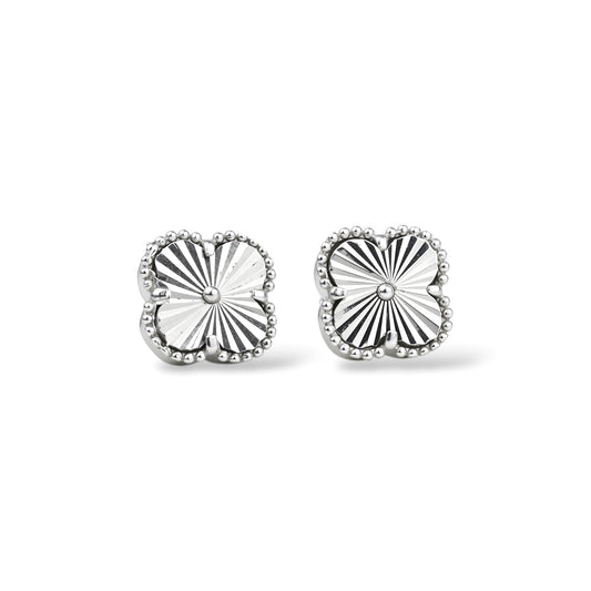 Silver Stud Earrings clover