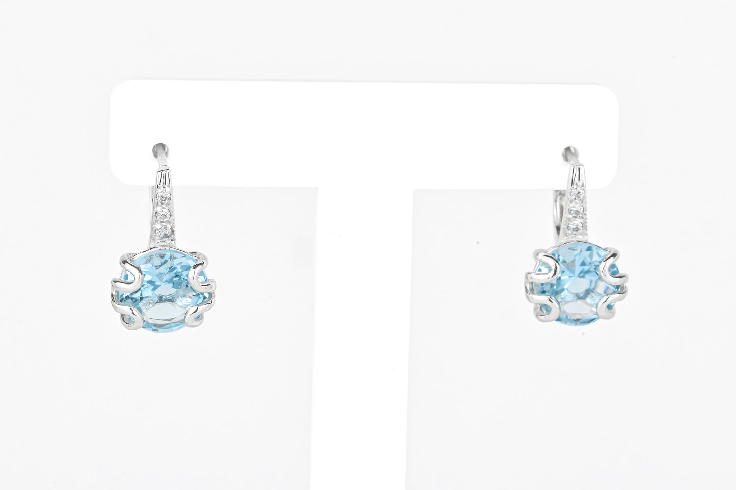 Blue Topaz Silver Earrings