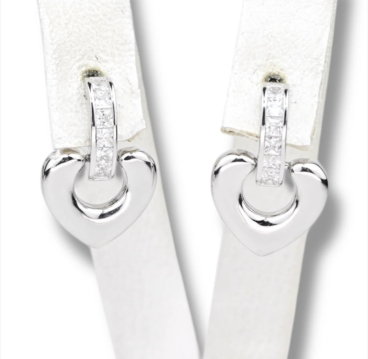Silver Earrings Hearts