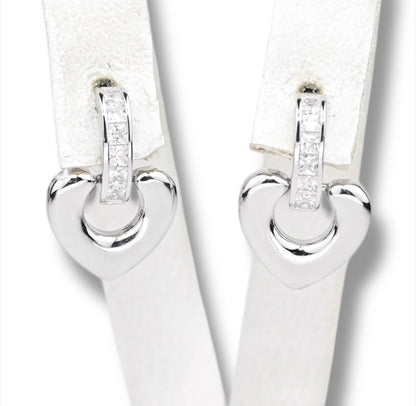 Silver Earrings Hearts