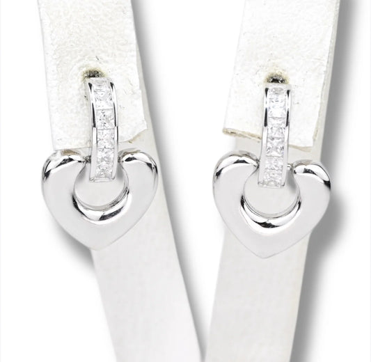 Silver Earrings Hearts