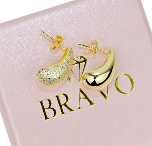 Silver Drop Earrings Yellow Gold Plated