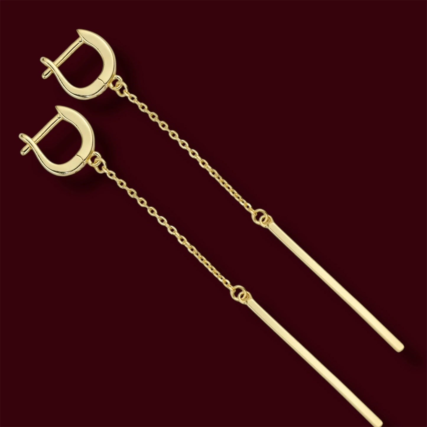 Dangle Earrings Silver 925 Yellow Gold Plated