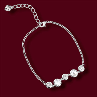 Silver Bracelet Clover Mother of Pearl