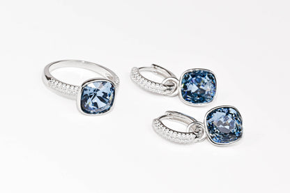 Silver Set Blue Stones