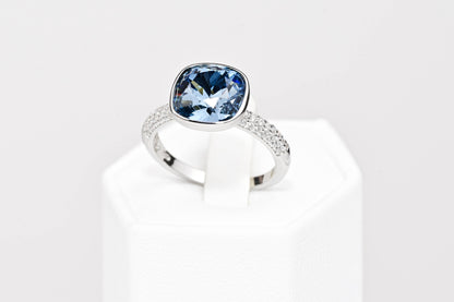 Silver Set Blue Stones