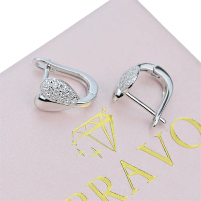 Silver Earrings Hearts