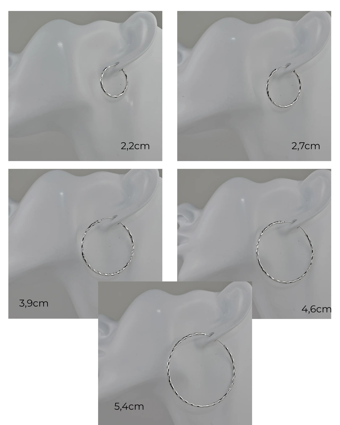 Hoops Silver Earrings (Different Sizes available)