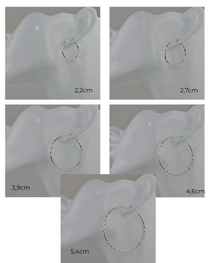 Hoops Silver Earrings (Different Sizes available)