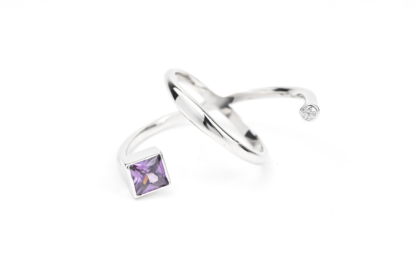 Silver Ring with Purple stone