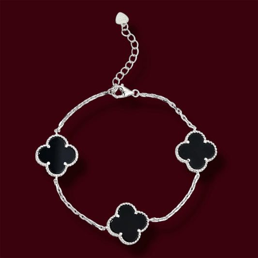 Bracelet Silver 925 Clover Onyx