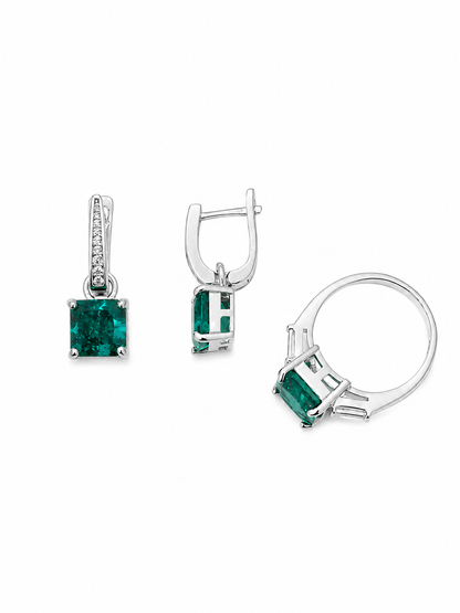 Set Green Zirconia stones Green Quartz