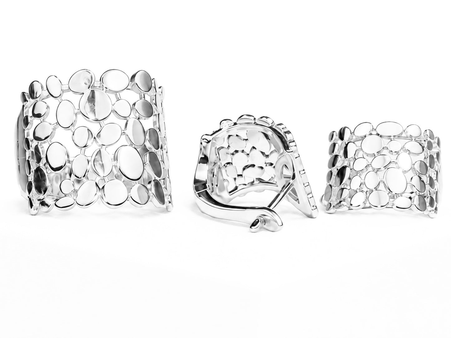 Silver Set Earrings & Ring