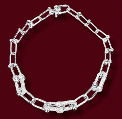 Silver Bracelet with Zirconia stones