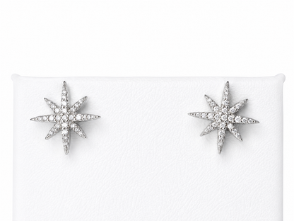 Set Stars Silver 925 with Zirconia stones (Stud Earrings & Ring)