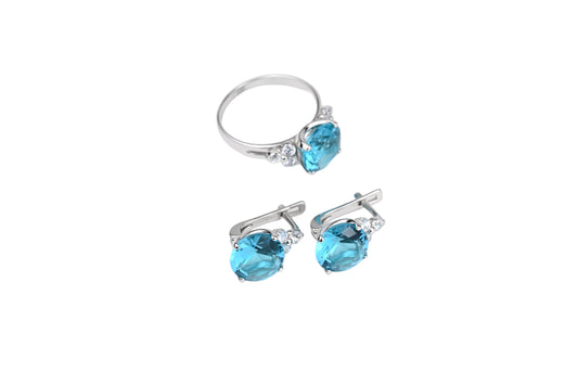 Silver Set with Topaz