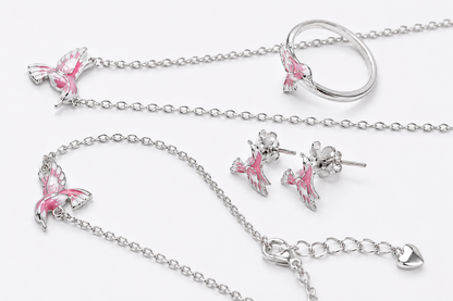 Dainty Hummingbird Jewelry Set